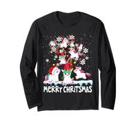 Merry Christmas Licorne Père Noël Elfe Renne Licornes sur Arbre Manche Longue