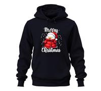 Merry Christmas - Mignon canard - Bonnet de Noël - Hiver - Enfant - Père Noël - Unisexe - Sweat à capuche, bleu marine, XXL