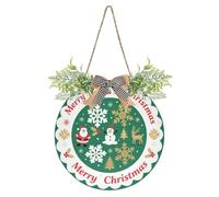 Merry Christmas Nordic Snowflake Santa Gold and Green Decorative Office Bathroom Door Sign Seasonal Door Crown for Front for Spring Summer Fall Winter Holiday Halloween Christmas Easter