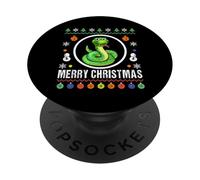 Merry Christmas Pull de Noël en Tricot Motif Serpent PopSockets PopGrip Adhésif