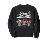 Merry Christmas Raccoon Reindeer Elf Santa Squad Animals Sweatshirt