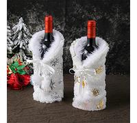 Merry Christmas Red Wine Bottle Cover Cute Christmas Snowflake Shape Wine Bottle Cover Decor for Home (Color : A Size