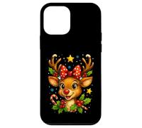 Merry Christmas Renne Noël Famille Flocons de Neige Noël Coque pour iPhone 12 Mini