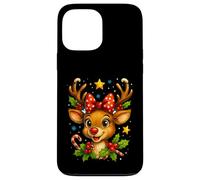 Merry Christmas Renne Noël Famille Flocons de Neige Noël Coque pour iPhone 13 Pro Max