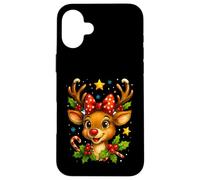 Merry Christmas Renne Noël Famille Flocons de Neige Noël Coque pour iPhone 16 Plus
