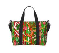 Merry Christmas Sac de voyage à bandoulière avec fermeture éclair Style décontracté Pour week-end et gym shopping, Noir , Taille unique, Sac de voyage