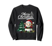 Merry Christmas Sheep Santa Hat Animal Cute Xmas Holiday Sweatshirt