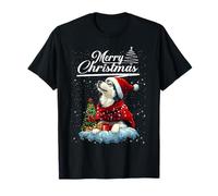 Merry Christmas Siberian Husky Santa Hat Dog Lovers Xmas T-Shirt