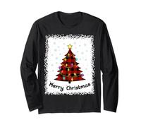 Merry Christmas Tree Blanchi Red Buffalo Arbre à Carreaux Lumineux Manche Longue