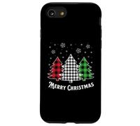 Merry Christmas Tree Buffalo Plaid Rouge Blanc Vert Noël Coque pour iPhone SE (2020) / 7/8