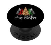 Merry Christmas Tree Christmas Buffalo Plaid Rouge Blanc Vert PopSockets PopGrip Adhésif