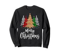 Merry Christmas Tree Christmas Buffalo Plaid Rouge Blanc Vert Sweatshirt