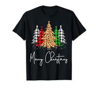Merry Christmas Tree Christmas Buffalo Plaid Rouge Blanc Vert T-Shirt