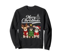 Merry Christmas Trio Chihuahua Reindeer Elf Santa Xmas Squad Sweatshirt