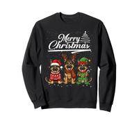 Merry Christmas Trio German Shepherd Reindeer Elf Santa Xmas Sweatshirt