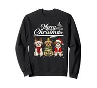Merry Christmas Trio Morkie Reindeer Elf Santa Xmas Squad Sweatshirt