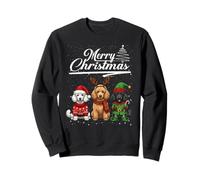 Merry Christmas Trio Poodle Reindeer Elf Santa Xmas Squad Sweatshirt