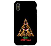 Merry Christmas Tuba Tree Tuba Music Lover Xmas Holiday Coque pour iPhone X/XS