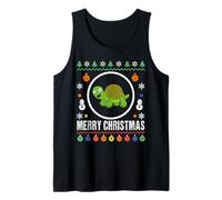 Merry Christmas Turtle Pull de Noël en Tricot Motif Tortue Débardeur
