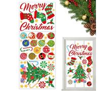 Merry Christmas Window Decals - Removable Holiday Stickers for Home Seasonal Decorations | Transparent Vinyl with Static Material, Repositionable, Indoor Decorative Stickers for Winter Celebrations