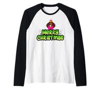 Merry Christmas Winter Fun Melanin Femme Naughty Black Girl Manche Raglan