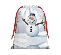 Merry Christmas With Happy Snowman Sac cadeau en velours ultra doux, design élégant, préféré pour les vacances