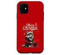 Merry Christmas Wolf Santa Hat Animal Cute Xmas Holiday Coque pour iPhone 11