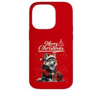 Merry Christmas Wolf Santa Hat Animal Cute Xmas Holiday Coque pour iPhone 14 Pro