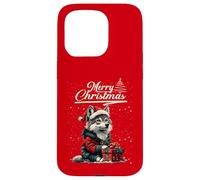 Merry Christmas Wolf Santa Hat Animal Cute Xmas Holiday Coque pour iPhone 15 Pro