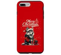 Merry Christmas Wolf Santa Hat Animal Cute Xmas Holiday Coque pour iPhone 7 Plus/8 Plus