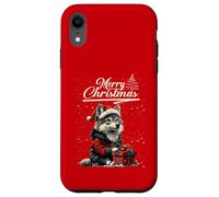 Merry Christmas Wolf Santa Hat Animal Cute Xmas Holiday Coque pour iPhone XR