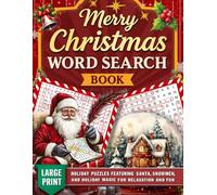 Merry Christmas Word Search: Fun Holiday Brain Games for Kids, Teens, and Adults with Large Print- Perfect Stocking Stuffer Activity