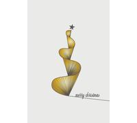 Merry Christmas: Xmas Notebook Journal Covered With A Modern Gold Christmas Tree Illustration As Great Gift For The New Year And Christmas.A Minimal Year Planner