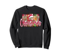 Merry Christmas Ya'll Pull de Noël rétro Vintage à Carreaux Sweatshirt