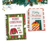 Merry ChristmasGift Card Book, Personalized ChristmasGifts, Gift Card Book for College Student,7 x 5 Inch 33 Pages Spiral Bound, for Family, Friends, Students, Hardcover & Durability Line (2Pcs-A+B)