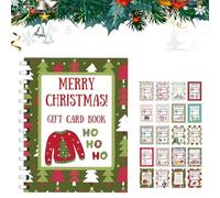 Merry ChristmasGift Card Book, Personalized ChristmasGifts, Gift Card Book for College Student,7 x 5 Inch 33 Pages Spiral Bound, for Family, Friends, Students, Hardcover & Durability Line (1 pcs-B)