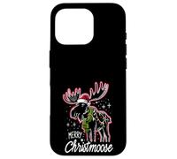 Merry Christmoose Christmas Moose Tree Lights Pajamas Coque pour iPhone 16 Pro