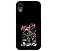 Merry Christmoose Christmas Moose Tree Lights Pajamas Coque pour iPhone XR