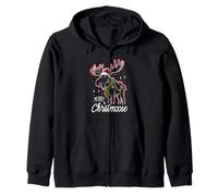 Merry Christmoose Christmas Moose Tree Lights Pajamas Sweat à Capuche