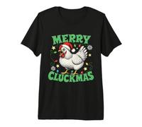 Merry Cluckmas Chicken Christmas Funny T-Shirt Haut de Gamme