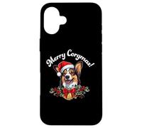 Merry Corgmas Christmas Xmas Black Tricolor Corgi Lover Coque pour iPhone 16 Plus