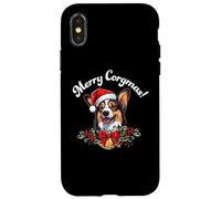Merry Corgmas Christmas Xmas Black Tricolor Corgi Lover Coque pour iPhone X/XS