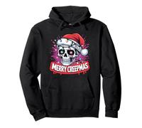 Merry Creepmas Skull Funny Creep Christmas Horror Santa Sweat à Capuche