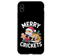 Merry Crickets! Jeu de mots de Noël Gecko léopard Coque pour iPhone XS Max