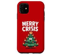 Merry Crisis Arbre de feu de Noël Amusant Anti Noël Coque pour iPhone 11