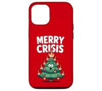 Merry Crisis Arbre de feu de Noël Amusant Anti Noël Coque pour iPhone 12/12 Pro