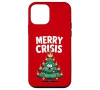 Merry Crisis Arbre de feu de Noël Amusant Anti Noël Coque pour iPhone 12 Mini
