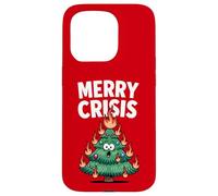 Merry Crisis Arbre de feu de Noël Amusant Anti Noël Coque pour iPhone 15 Pro
