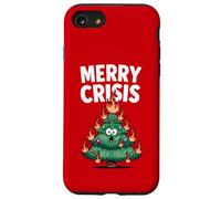 Merry Crisis Arbre de feu de Noël Amusant Anti Noël Coque pour iPhone SE (2020) / 7/8