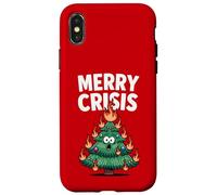 Merry Crisis Arbre de feu de Noël Amusant Anti Noël Coque pour iPhone X/XS